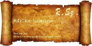 Róka Szabina névjegykártya